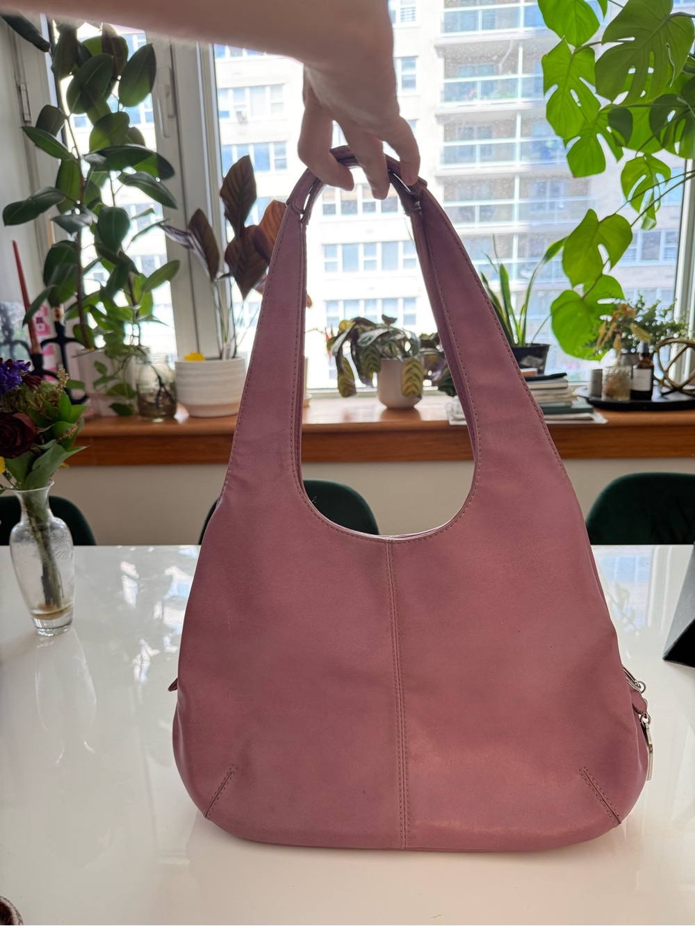 Nine West Mauve Shoulder Hobo Bag